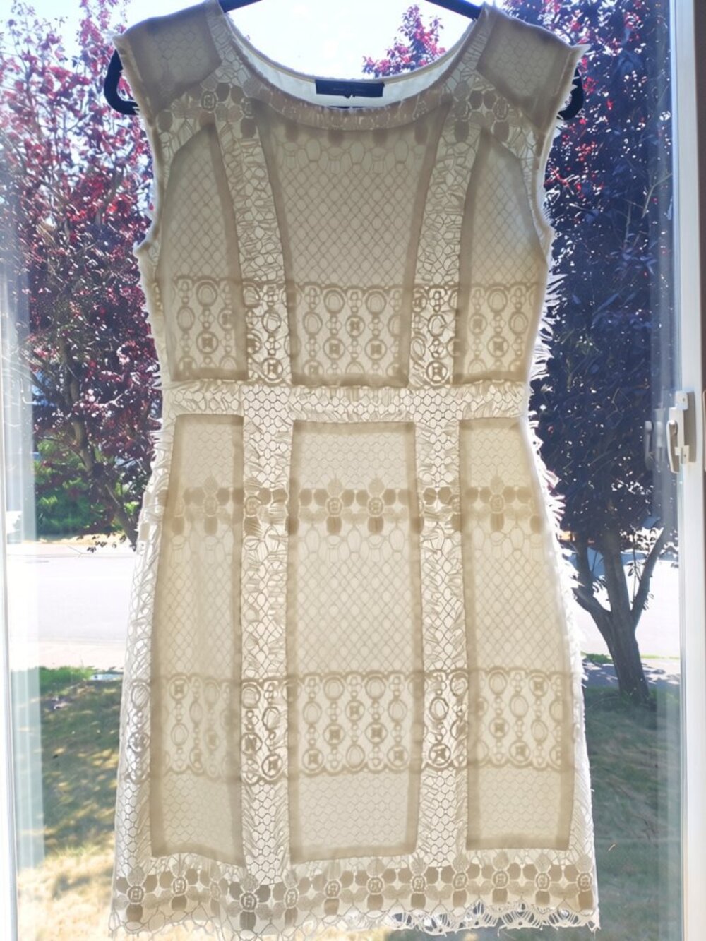 BCBGMAXAZRIA White Lace Gauze Dress Mini 2 Summer Beach Party Out Bridal VCG6L79